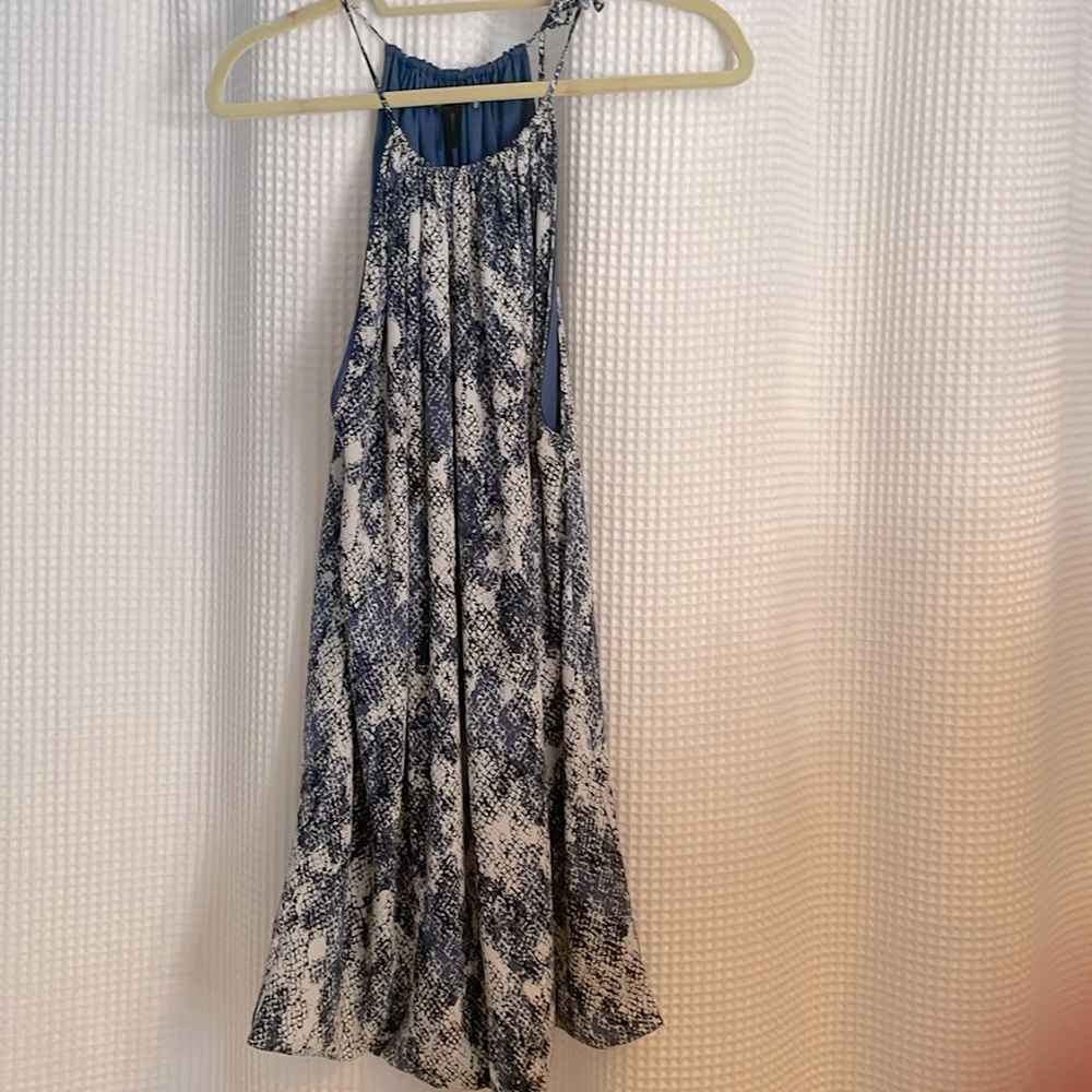 BCBG blue snake-print cocktail dress
